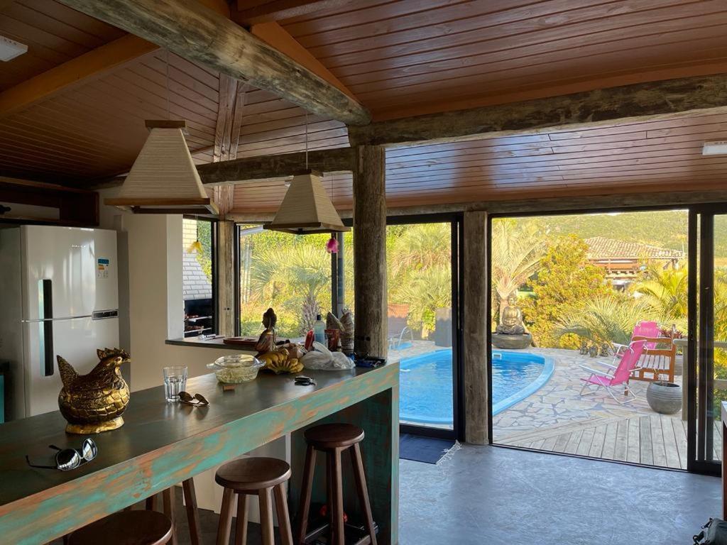 Villa Santorini Praia Do Rosa Com Piscina E Jacuzzi 外观 照片